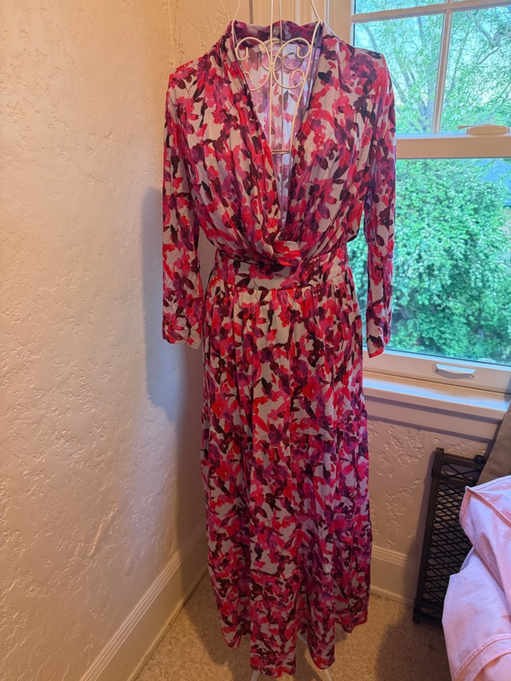 Women's Pink Floral top-skirt set